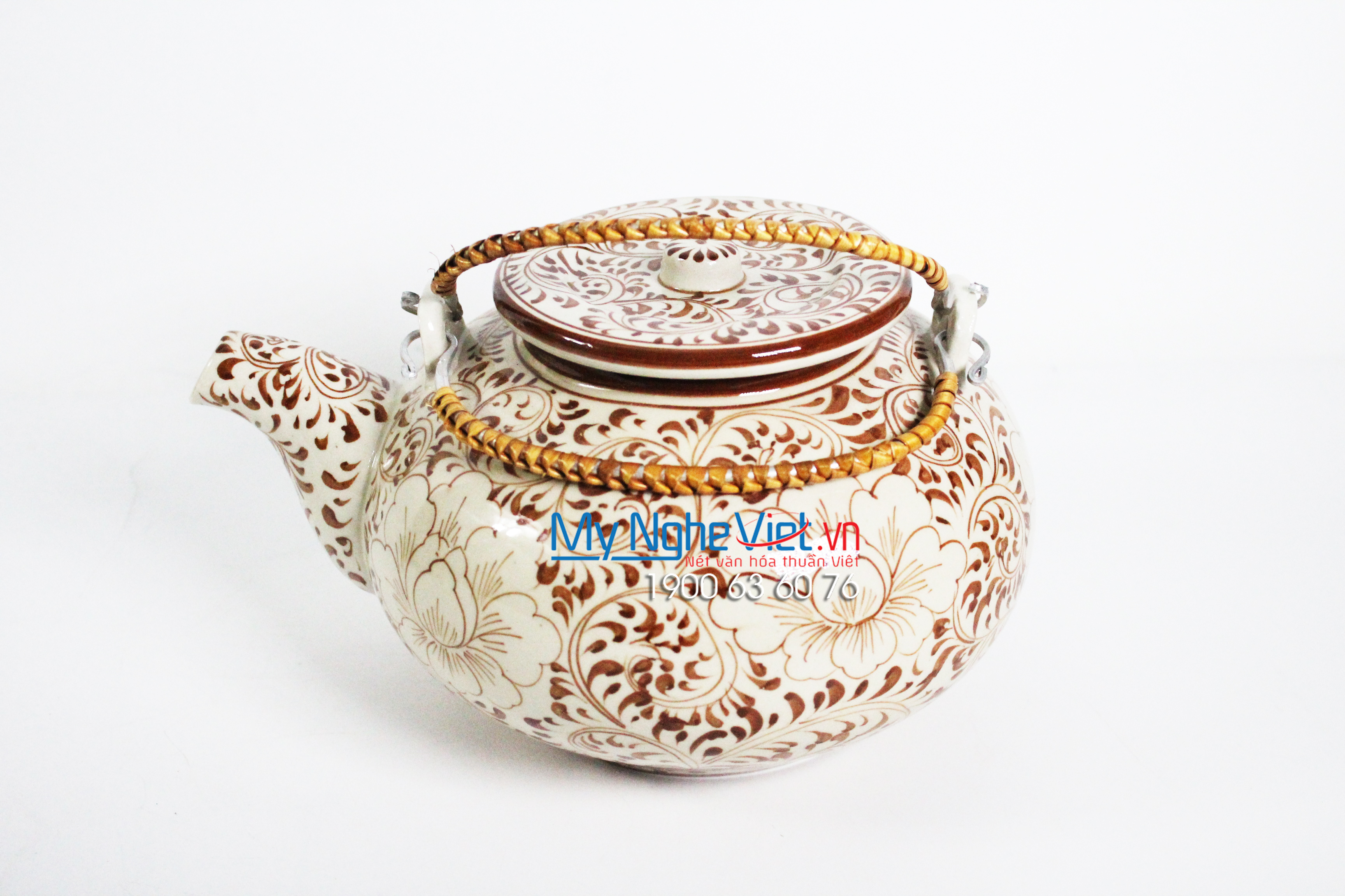 Bộ bình trà men bóng vẽ phù dung MNV-TS522-1