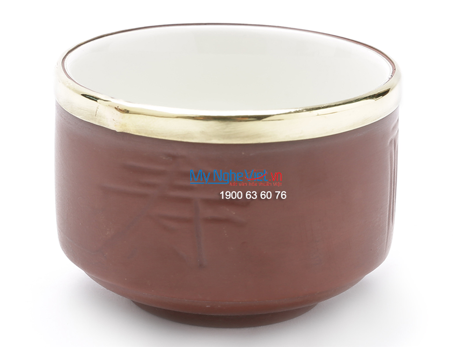 Bộ bình trà Bát Tràng Tử Sa bọc đồng tích chữ nhật MNV-TS410