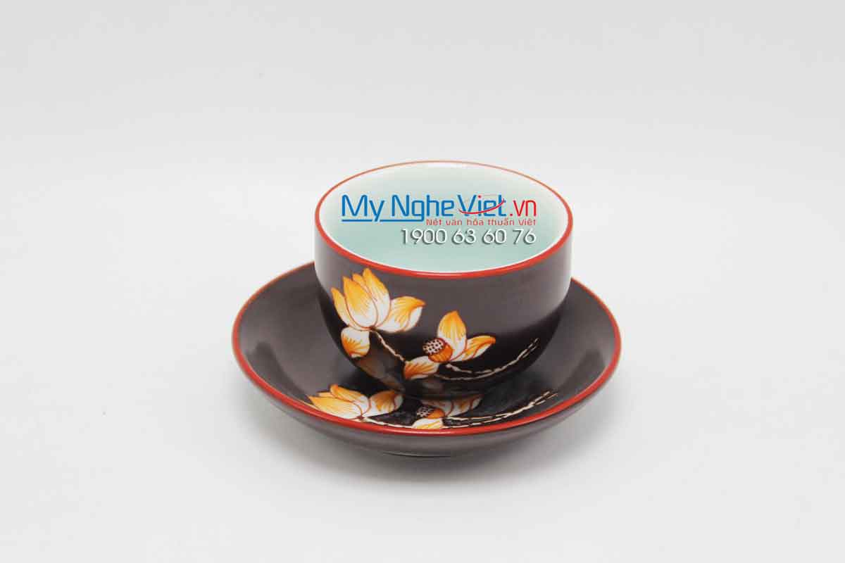 Bộ bình trà men lạnh hoa sen MNV-TS094