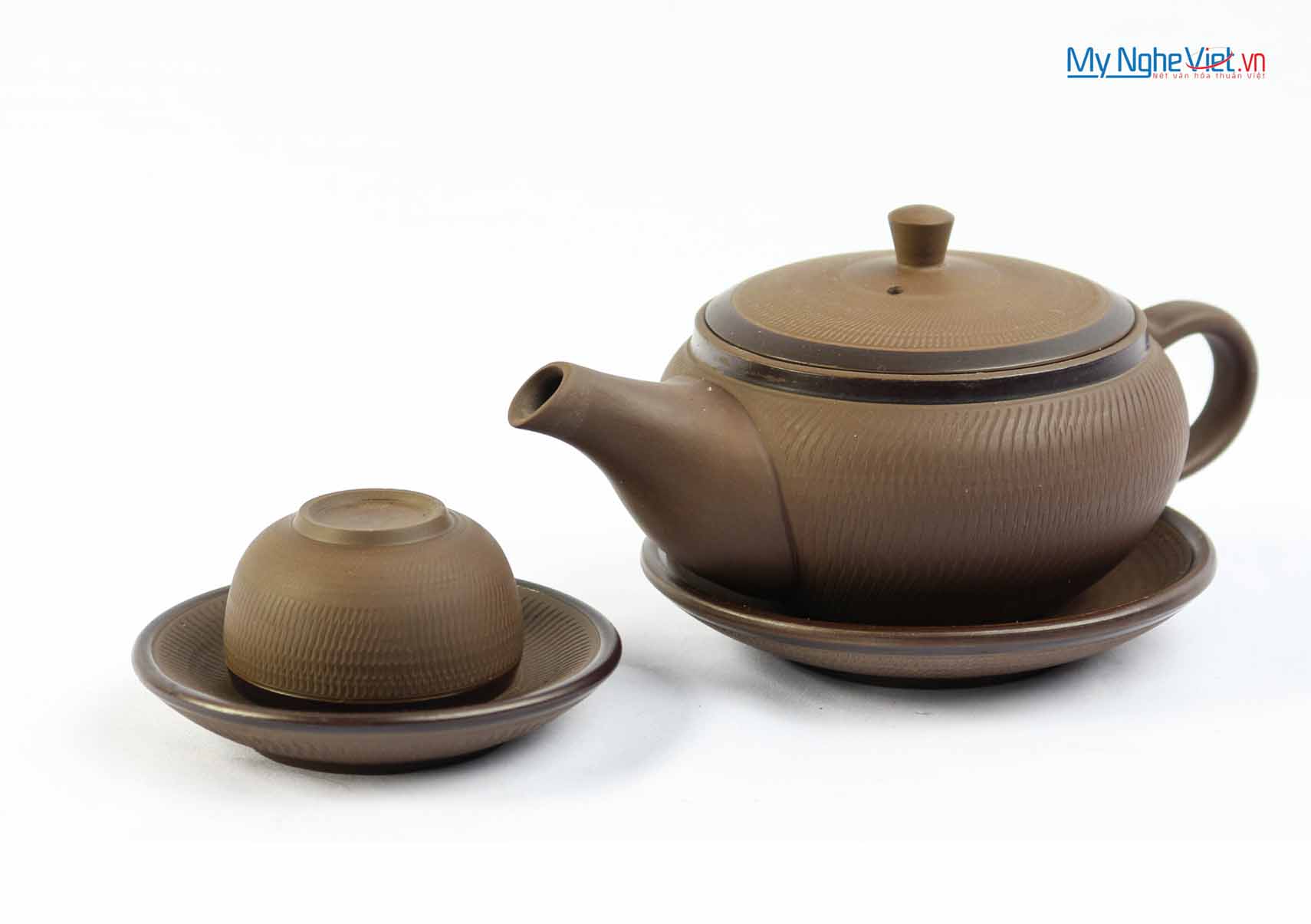 Bộ bình trà Bát Tràng độc ẩm gốm ganh thấp MNV-TS049-2