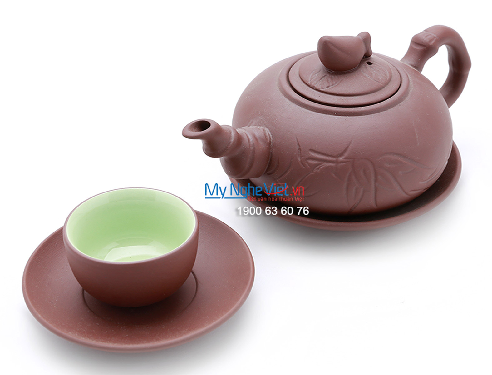 Bộ bình trà Bát Tràng Tử Sa  quả lựu nhỏ MNV-TS015
