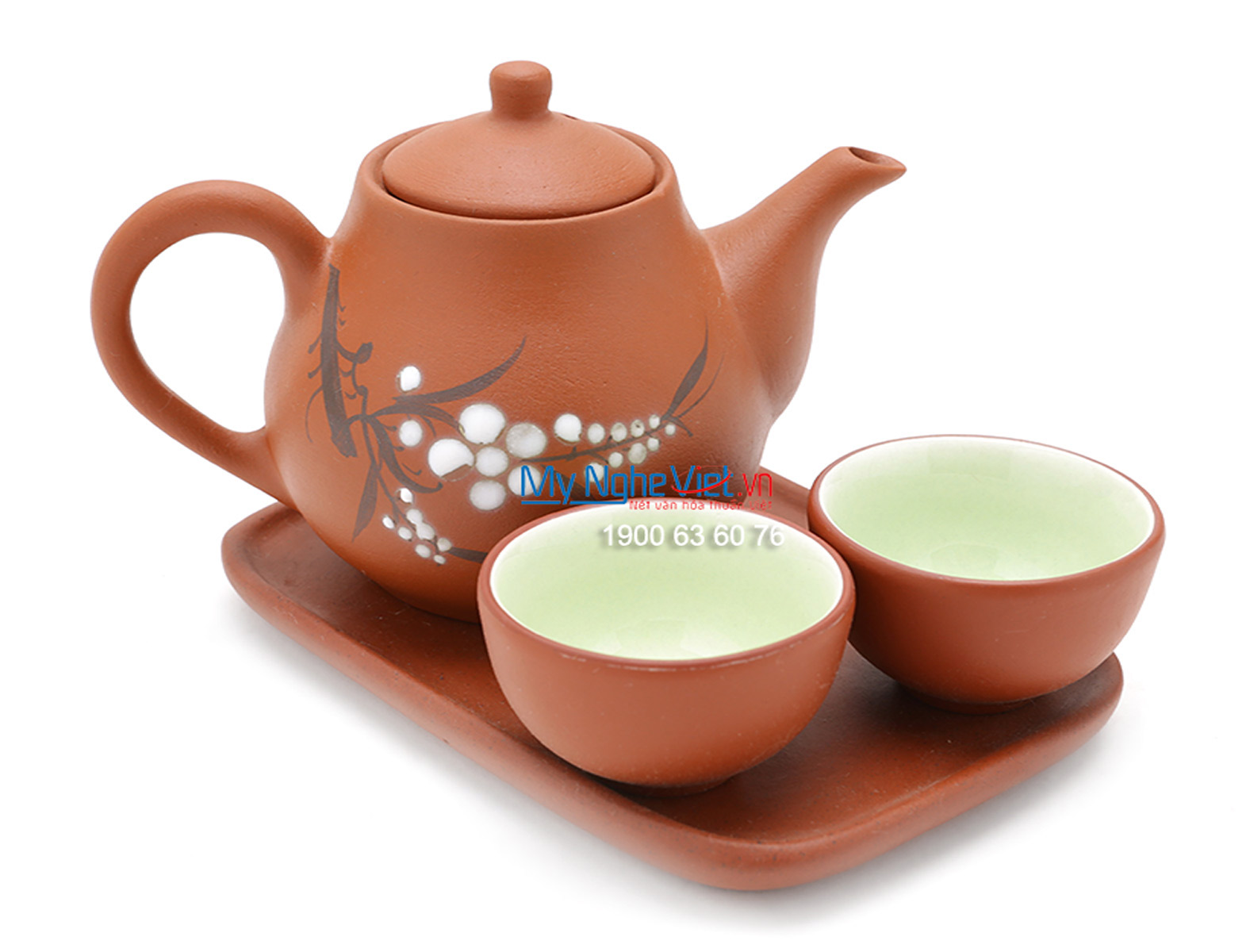 Bộ bình trà Bát Tràng nhị ẩm gốm Bát Tràng MNV-TS048-1