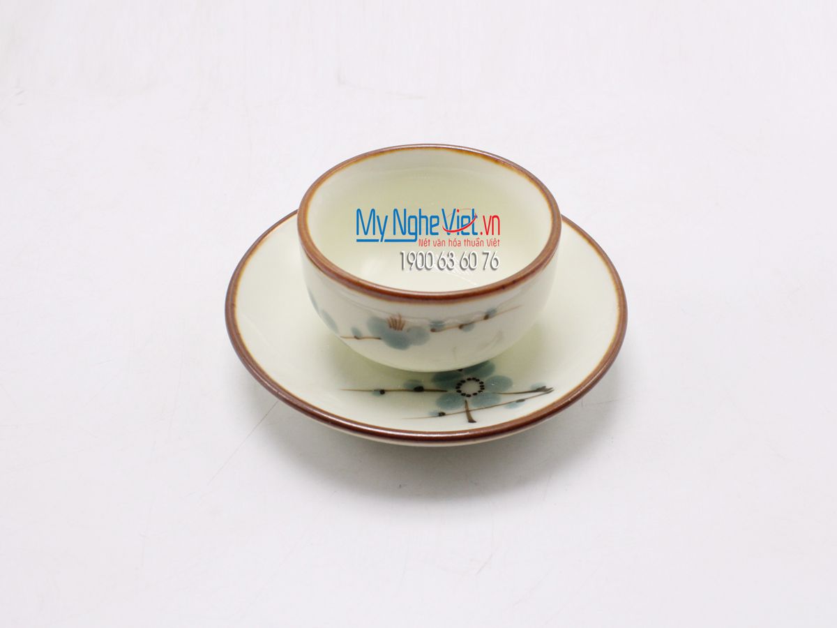 Bộ bình trà tích vuông dáng mới men kem MNV-TS529-2 (HÀNG ĐẶT)