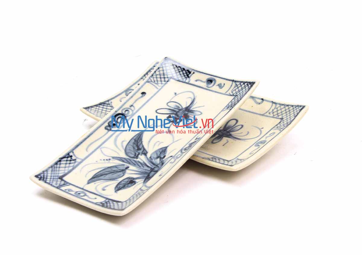 Đĩa Chữ Nhật Khăn Ăn Gốm Bát Tràng MNV-BOA33