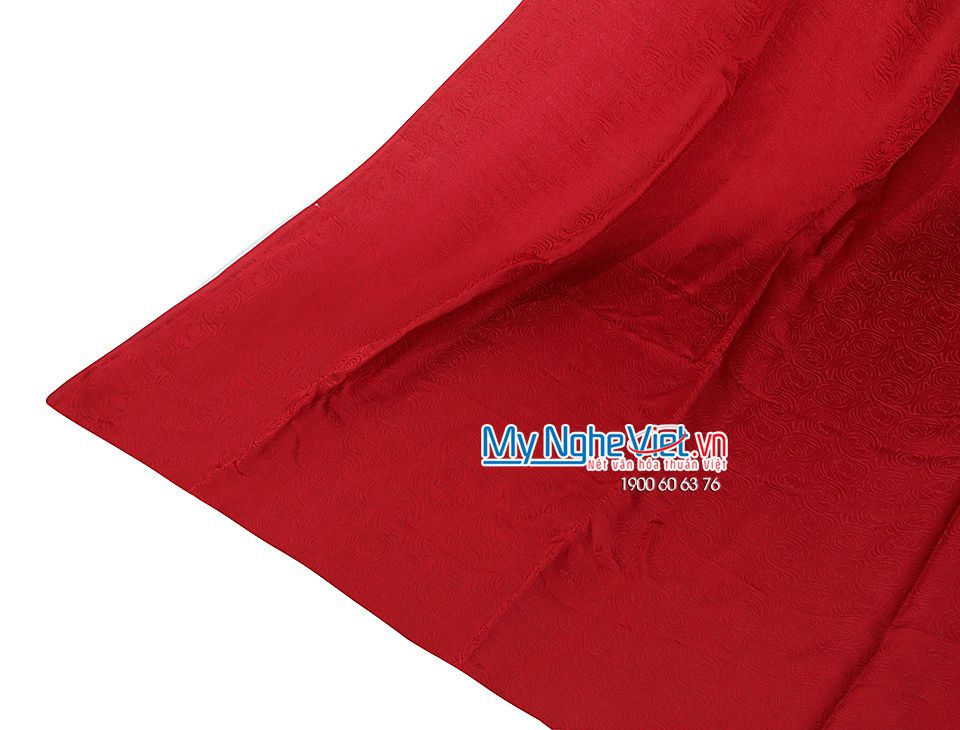 Lụa áo dài Hà Đông họa tiết hoa hồng nền đỏ MNV-LHD24