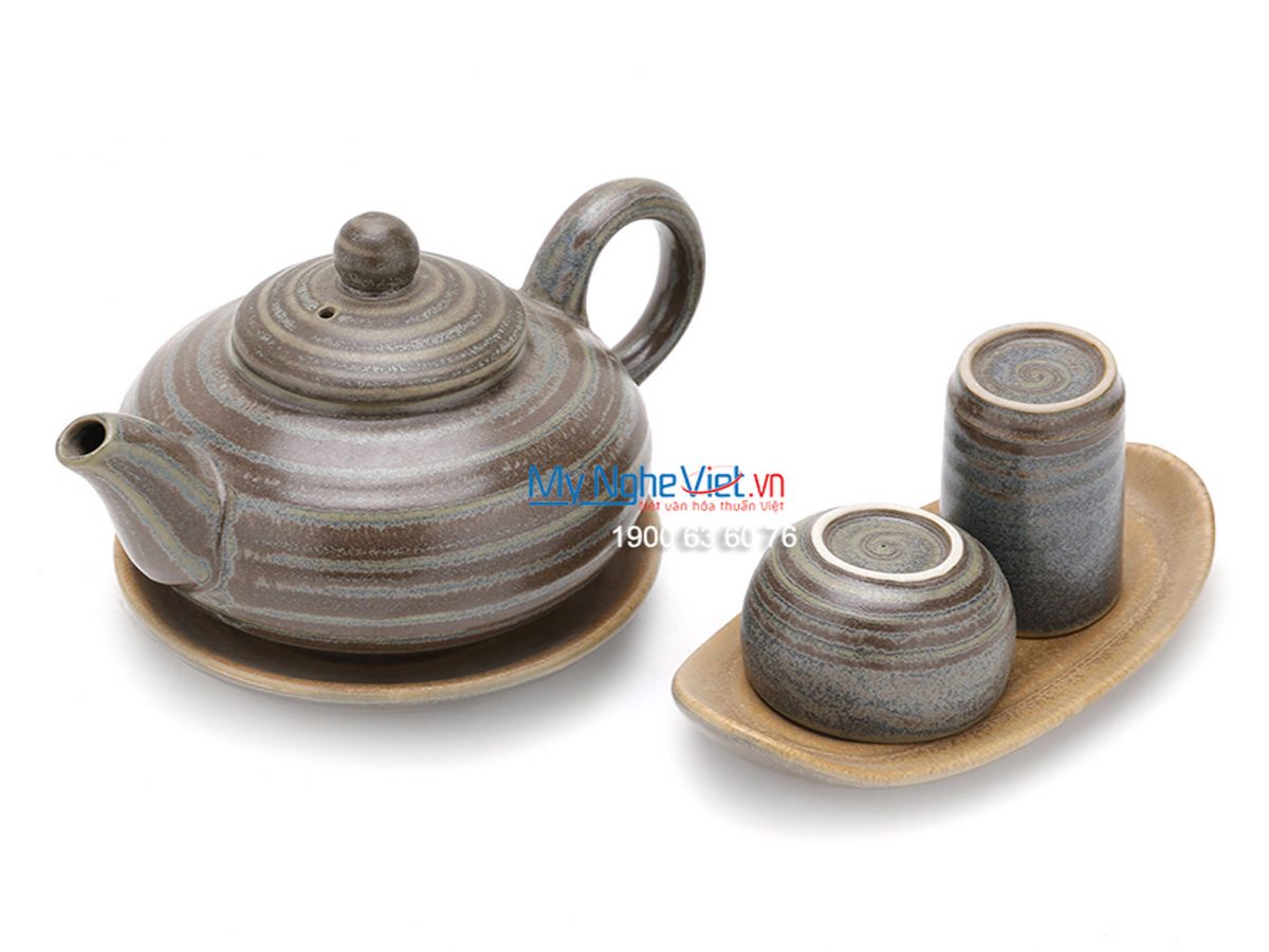 Bộ bình trà Bát Tràng độc ẩm trà đạo MNV-TS050