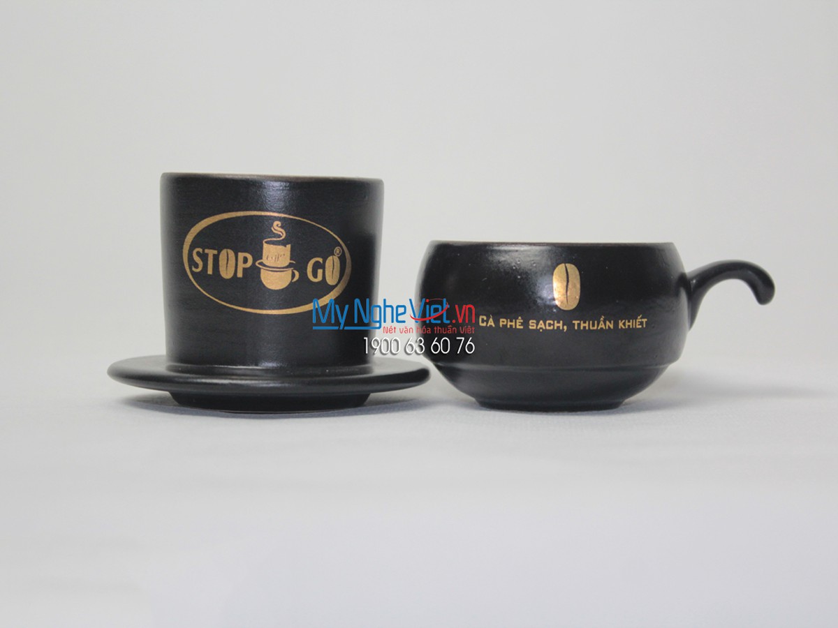 Phin cafe gốm in logo số 6 MNV-CL006