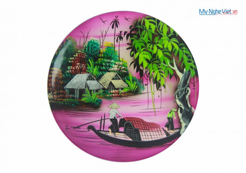 Tranh đĩa sơn mài phong cảnh Việt Nam MNV-SMA-425