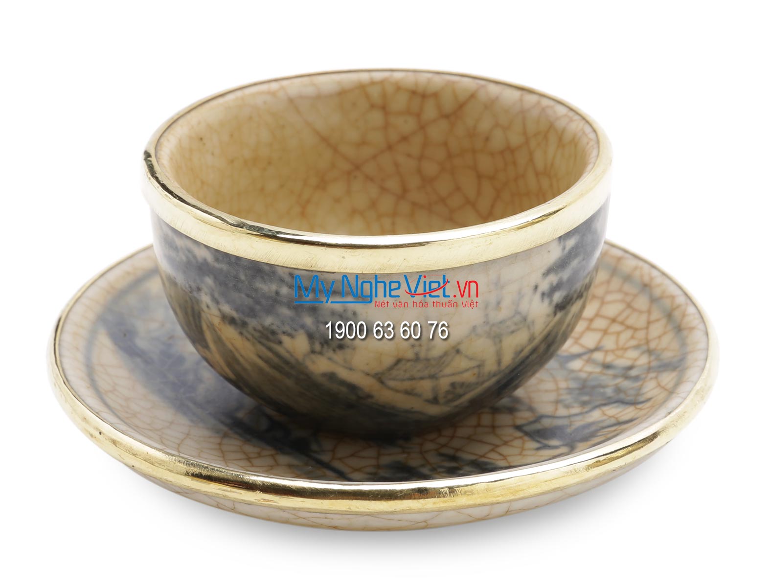 Tea set with crackle glaze and covered bronze MNV-TS160