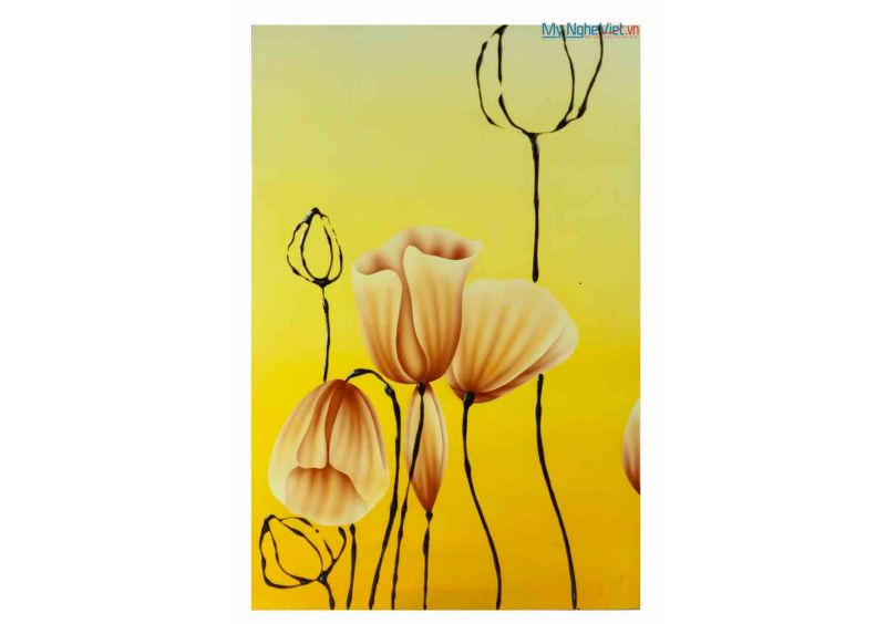Tranh sơn mài hoa Tulip vàng MNV-SMA260/2
