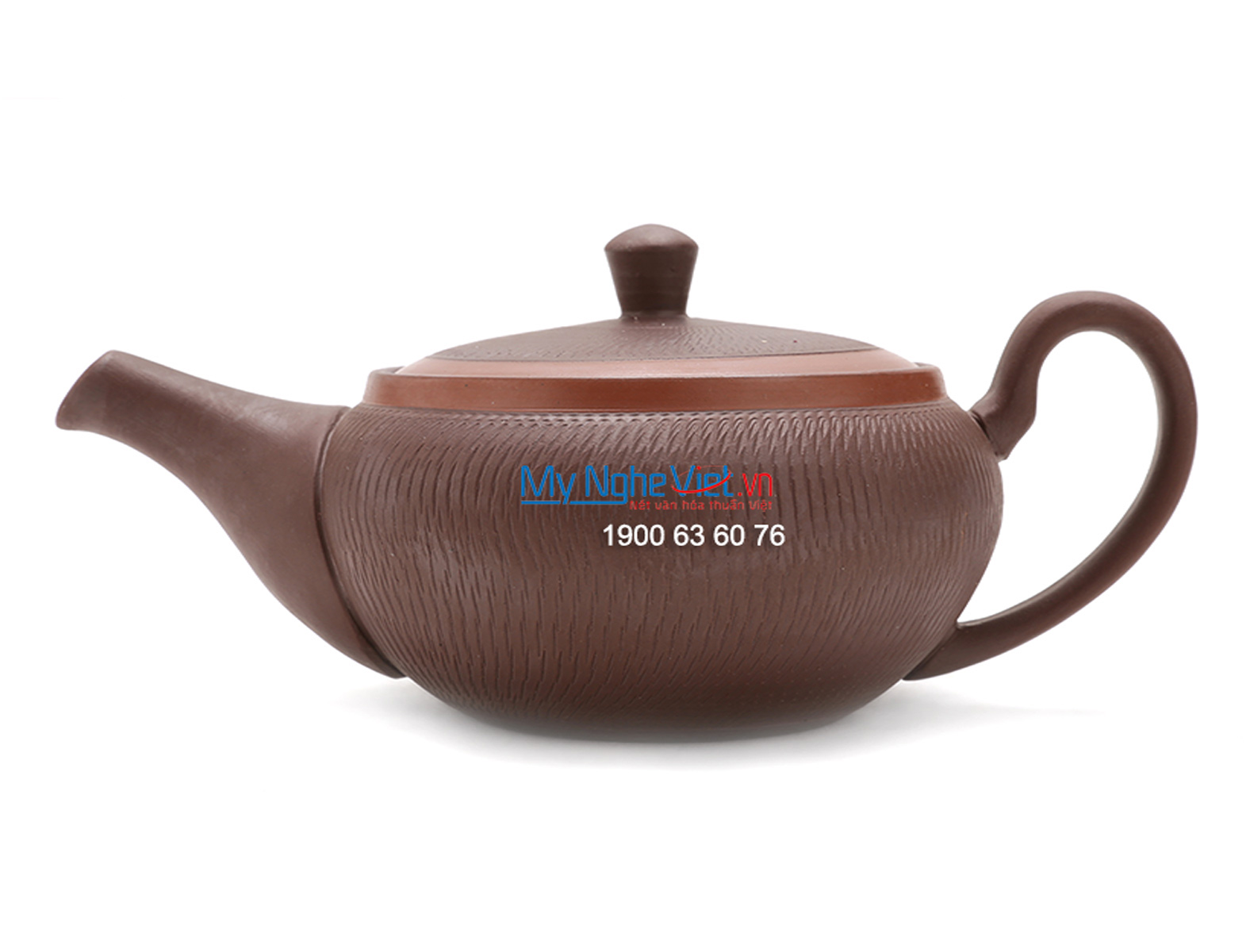 Bộ bình trà Bát Tràng độc ẩm ganh gốm hoa đỏ Bát Tràng MNV-TS049-1