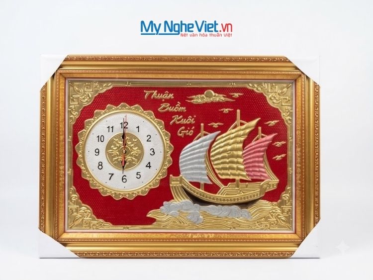 Tranh Đồng Hồ Thuận Buồm Xuôi Gió 50x70(cm) 