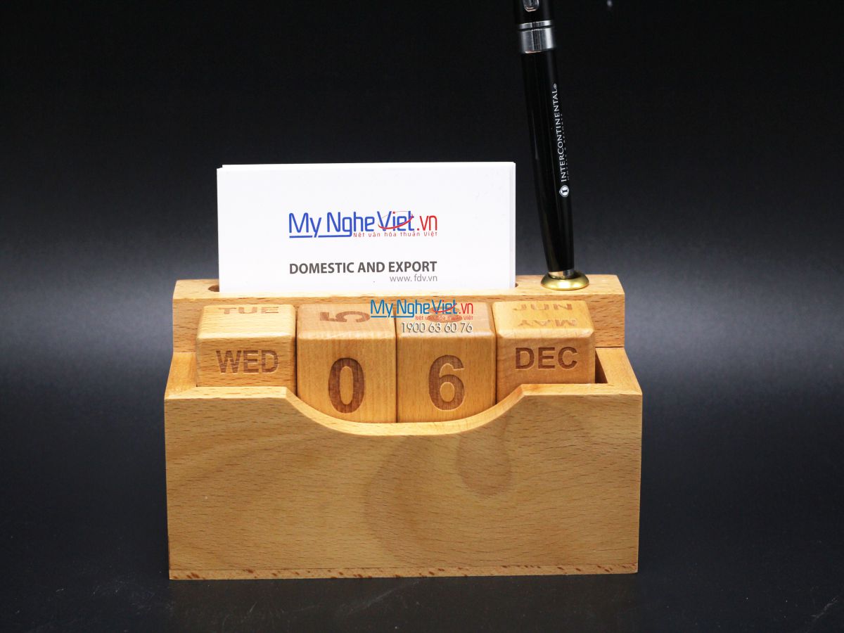 Lịch gỗ namcard bút MNV-QTN01-1