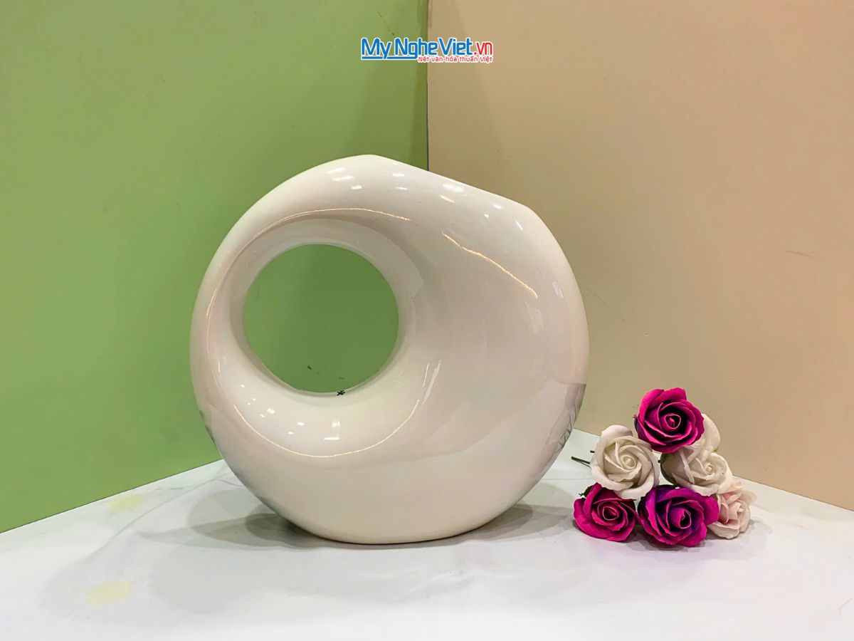 Lọ Hoa Sơn Mài Kết Thân Vẽ Cảnh Đồng Quê Lớn MNV-LHSM118/3-4