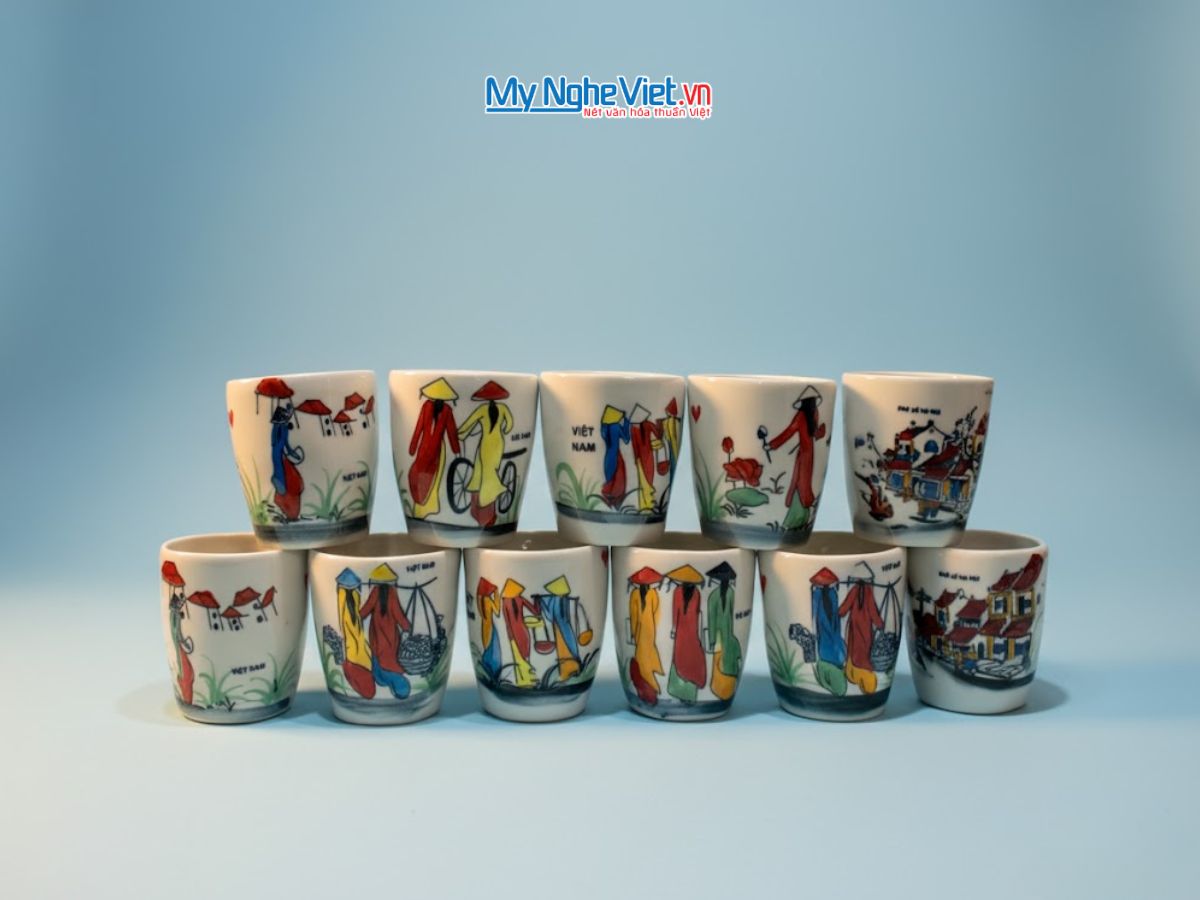 Ly sứ méo to vẽ cô gái LSH05