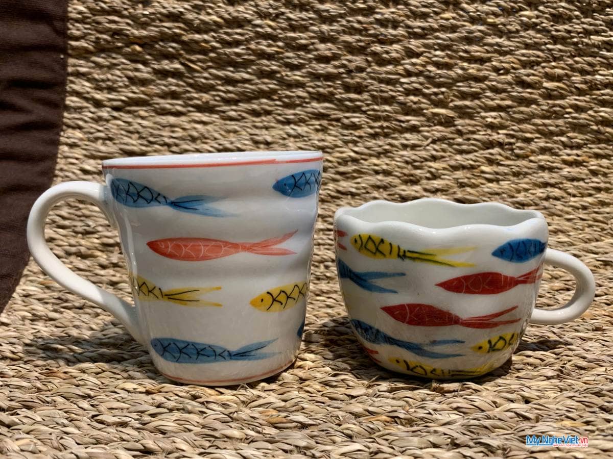 Ly sứ miệng lượn to vẽ hình cô gái nhiều mẫu LSH02
