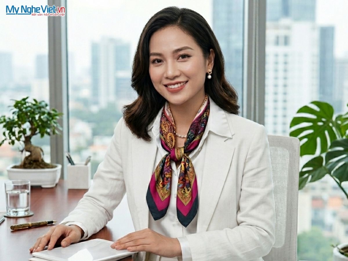 Khăn Lụa sắc xuân 55x55 MNV-KLPM01-6