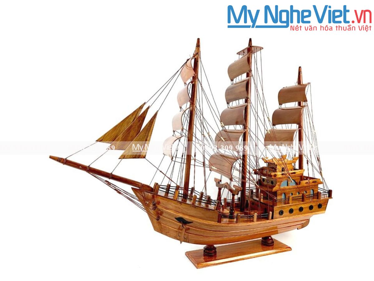 Mô Hình Tàu Thuyền Thái Lan gỗ hương (Thân 40cm) MNV-TB15/40H