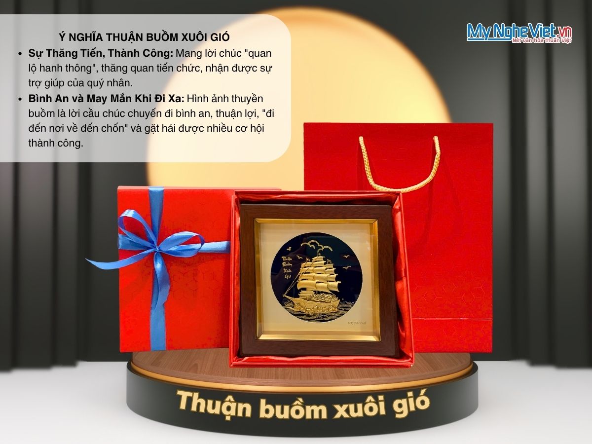 Tranh thuyền buồm dát vàng 24k nền đen để bàn và Hộp xilot đỏ - MNVHD04.3.1 Tranh thuyền buồm dát vàng 24k nền đen để bàn và Hộp xilot đỏ - MNVHD04.3.1