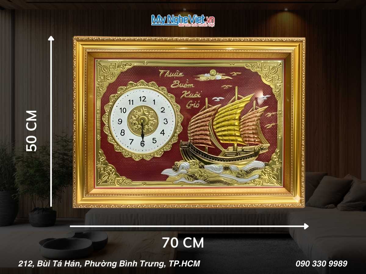 Tranh Đồng Thuận buồm 50x70 MNV-DD012-2