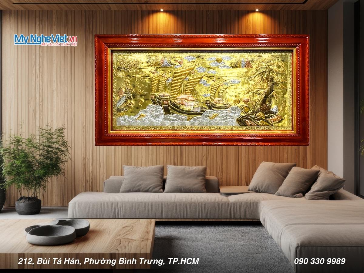 	Tranh đồng thuận buồm xuôi gió khung vặn 120x230 MNV-DD12239.1