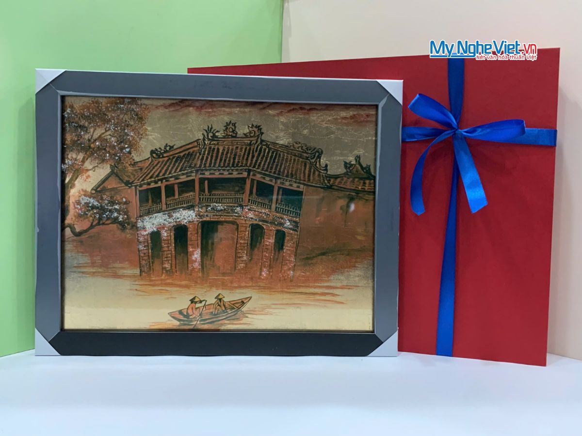 Tranh dát vàng vẽ Chùa Cầu TSM3545-2.0