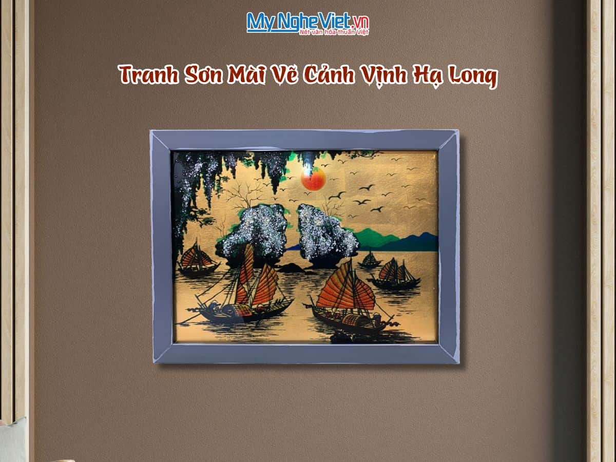 Tranh sơn mài vẽ Vịnh Hạ Long TSM3545-1.18