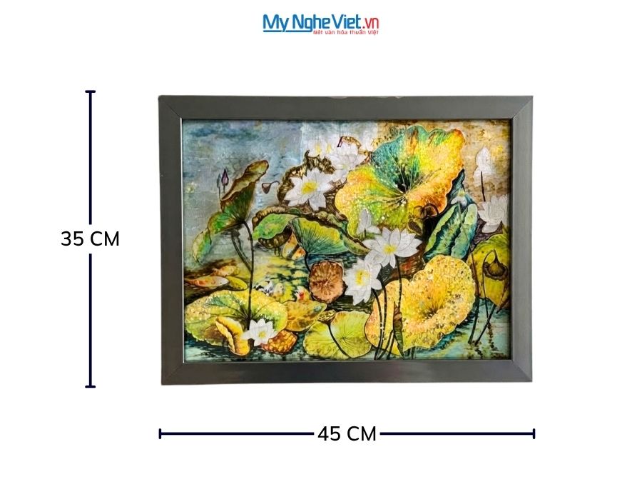 Tranh Sơn Mài Hoa Sen Dát Bạc 35x45cm TBL34/17K3-7