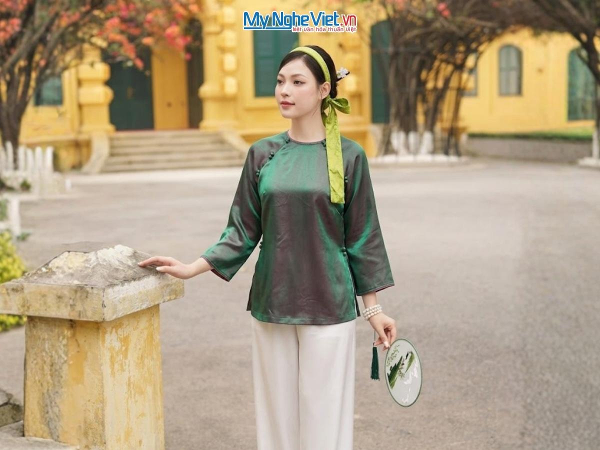 Áo Lụa Tơ Tằm Trơn 2 Da ALMS1/1