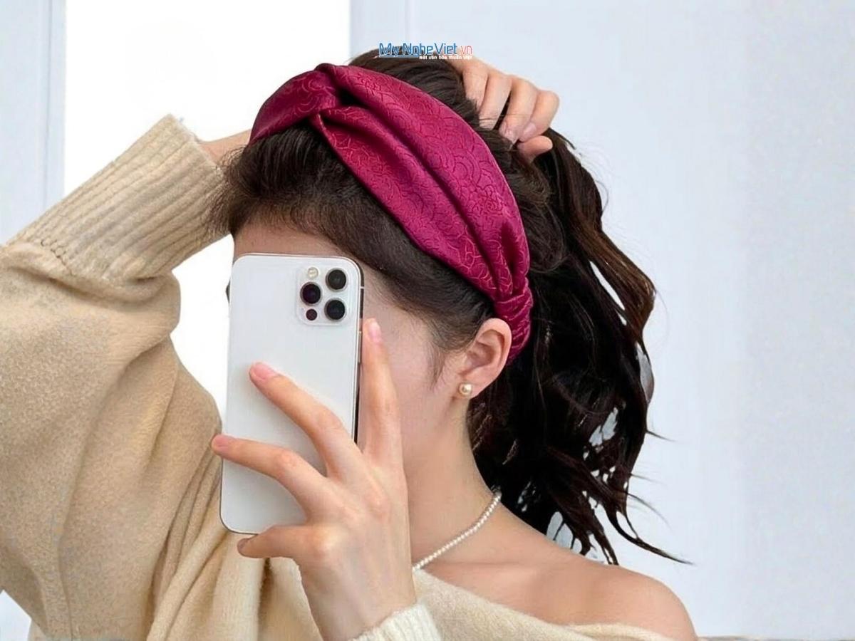 Băng Đô Cài Tóc Lụa Tơ Tằm MNVBĐ01