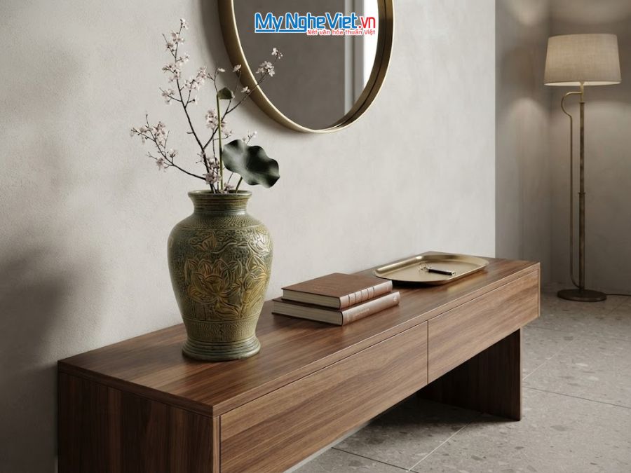 Bình Hoa Gốm Khắc Hoa Sen Men Xanh H30cm MNV-LHGLH01