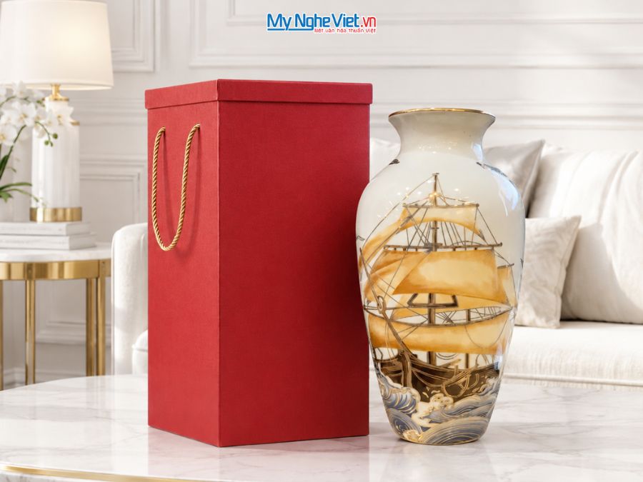 Bình Hoa Gốm Thuận Buồm Xuôi Gió H30cm LHGML01/2
