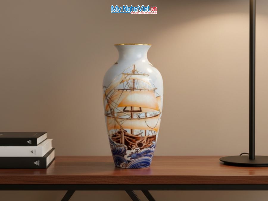 Bình Hoa Gốm Thuận Buồm Xuôi Gió H30cm LHGML01/2