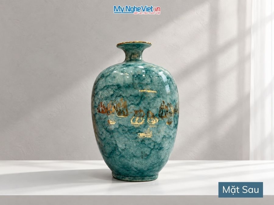 Bình Hút Tài Lộc Dáng Cao Thuận Buồm Xuôi Gió Men Vân Đá H30cm LHGML02.1