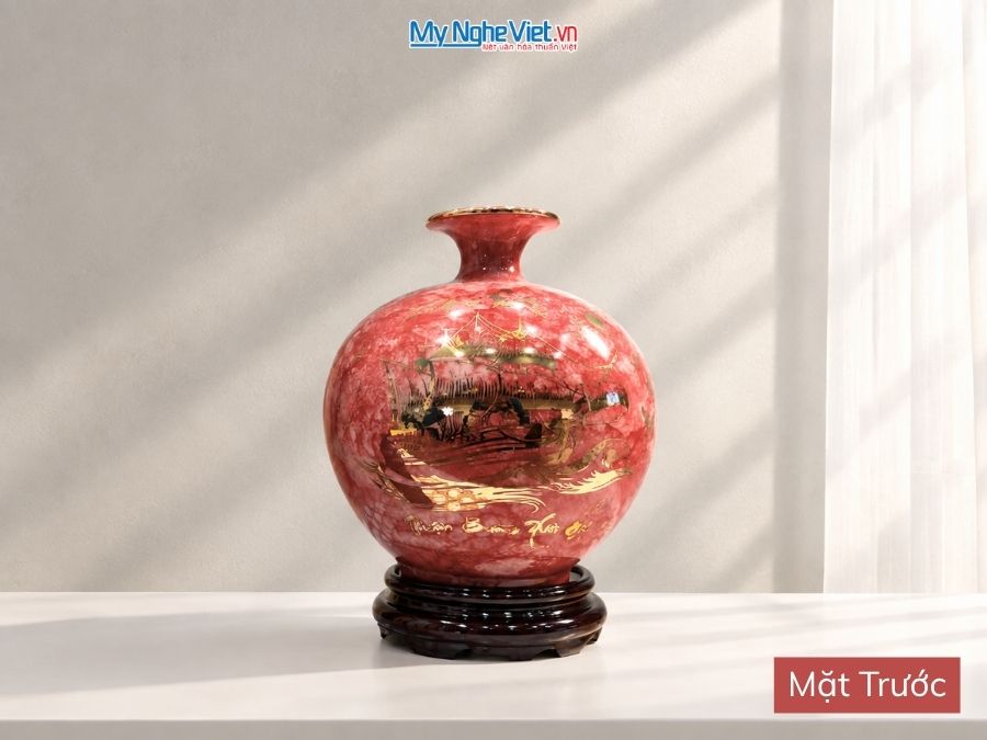 Bình Hút Tài Lộc Thuận Buồm Xuôi Gió Men Vân Đá H22cm MNV-VBT22/2-1