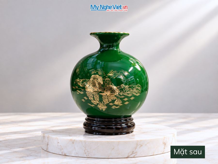 Bình Hút Tài Lộc Thuận Buồm Xuôi Gió Nền Xanh H22cm MNV-HBT22/7.9