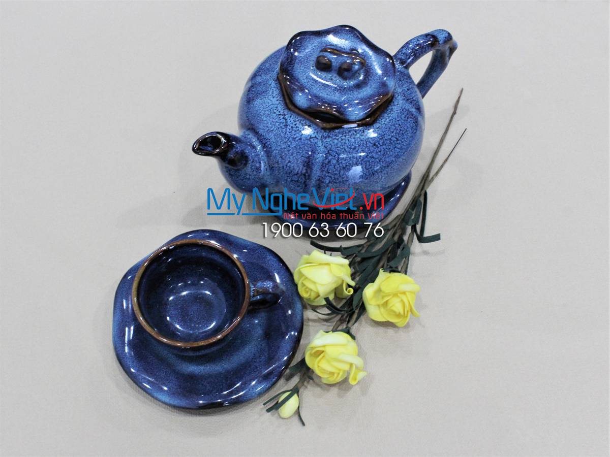 Bộ bình trà ếch men đá xanh MNV-TS546 (HÀNG ĐẶT)