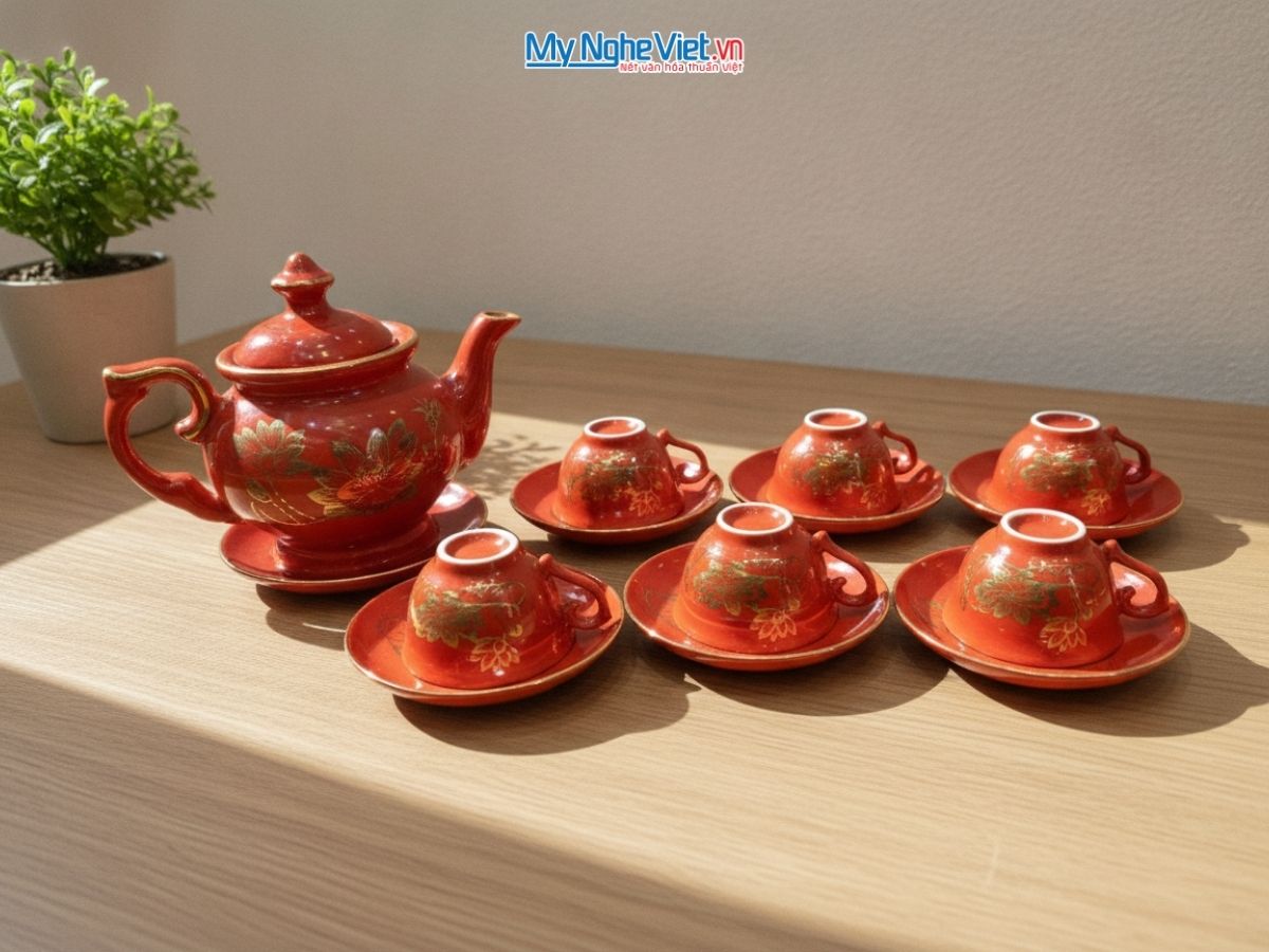 Bộ Bình trà cát tường đỏ MNV-TS50