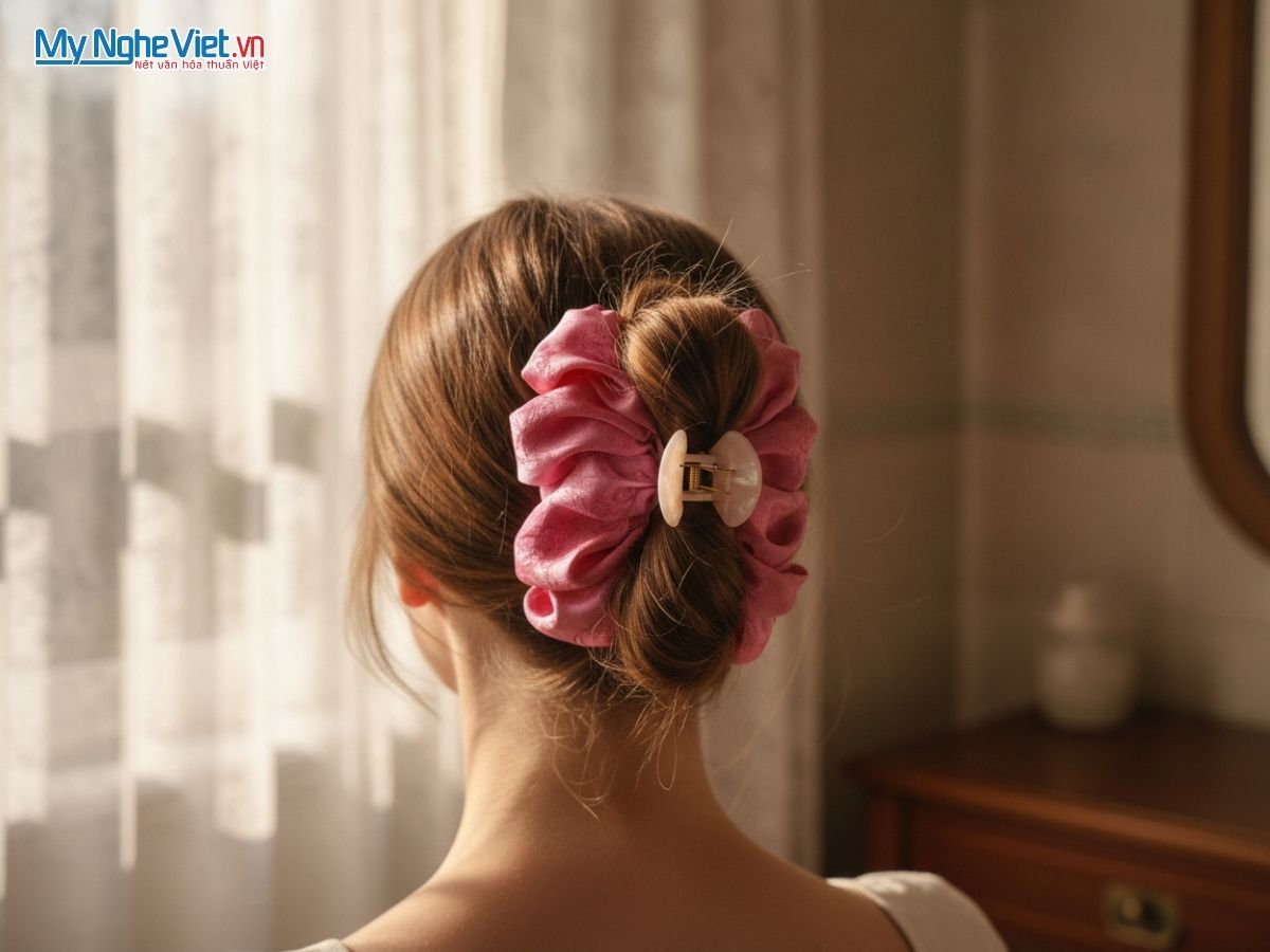 Kẹp Tóc Lụa Tơ Tằm MNV-BTTT04/1