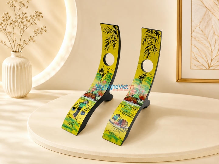 Cọng Rượu Sơn Mài Đồng Quê Việt Nam Cao Cấp MNV_CRSM34
