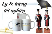 Banner ly và tượng tốt nghiệp