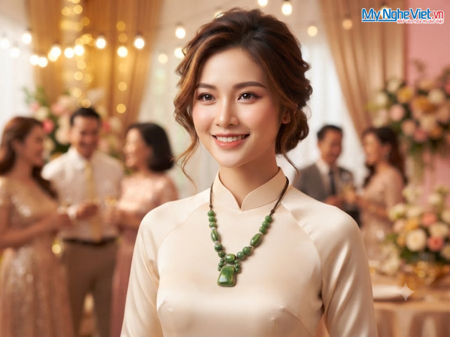 Dây Chuyền Gốm Cao Cấp Màu Xanh Lá VCG01.3
