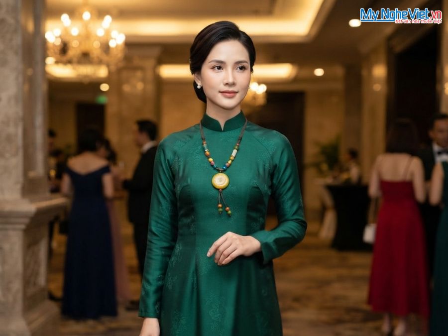 Dây Chuyền Gốm Cao Cấp Màu Vàng VCG01