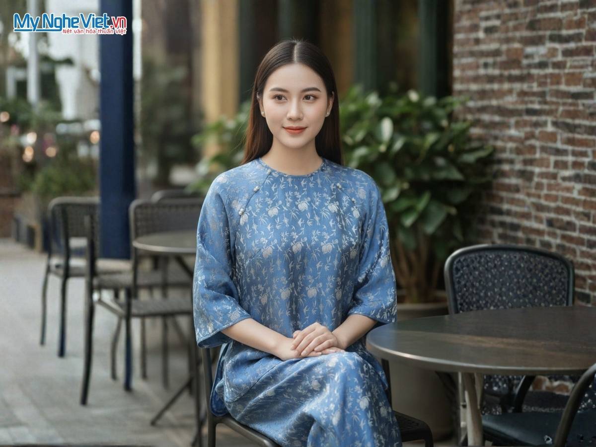 Đồ Bộ Lụa Tơ Tằm Họa Tiết Lựu Trúc ALMS2/4