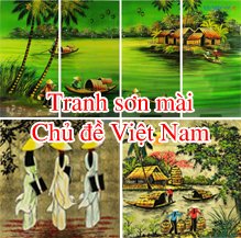 Banner tranh sơn mài chủ đề Việt Nam