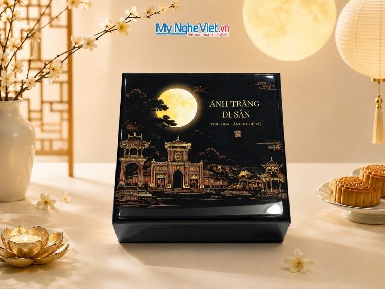(Hàng Đặt) Hộp Sơn Mài Trung Thu 2026 – “Ánh Trăng Di Sản” | Quà Tặng Trung Thu Doanh Nghiệp