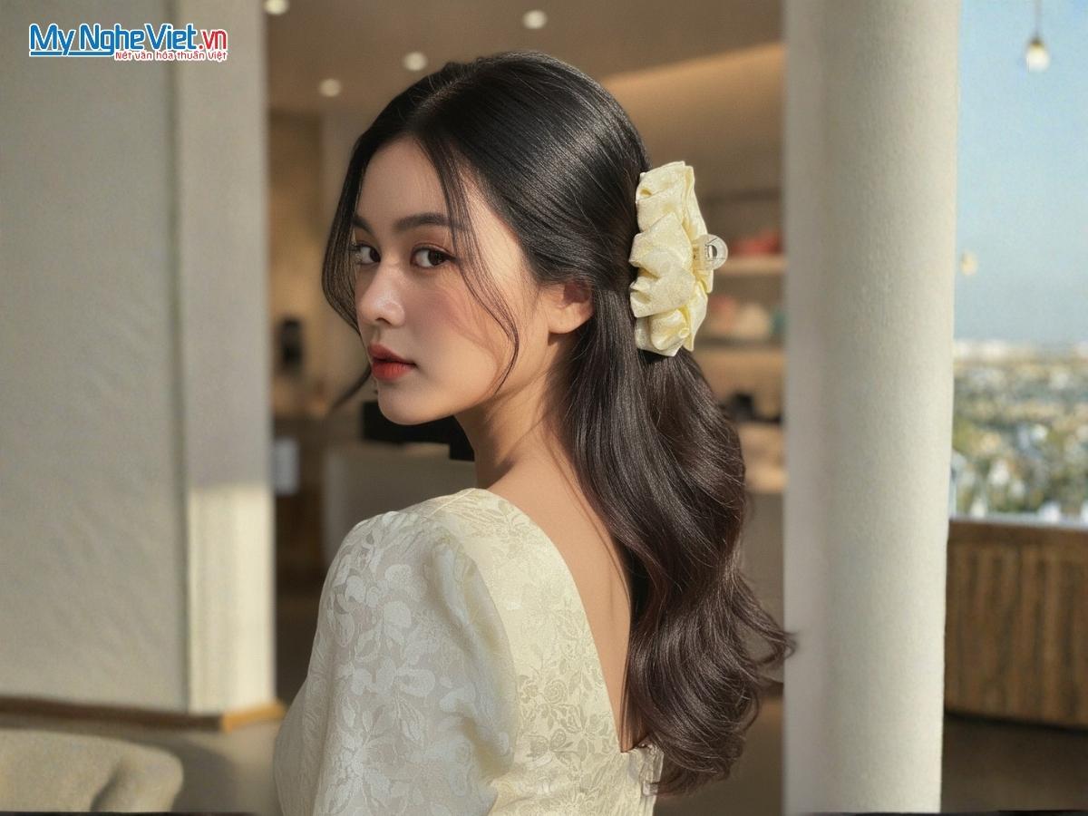 Kẹp Tóc Lụa Tơ Tằm MNV-BTTT04