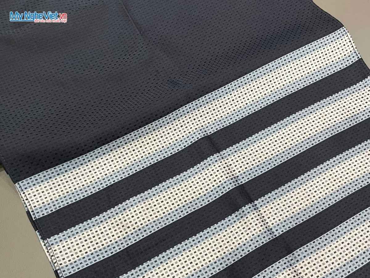Khăn Choàng Lụa Nam Tằm Xe Màu Xanh Xám 38x180cm KLLS3817-6