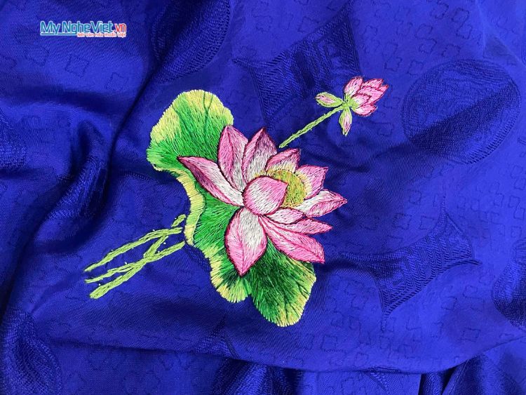 Khăn Lụa Vân Cổ Màu Xanh Coban 80x180cm KLNL89-3T