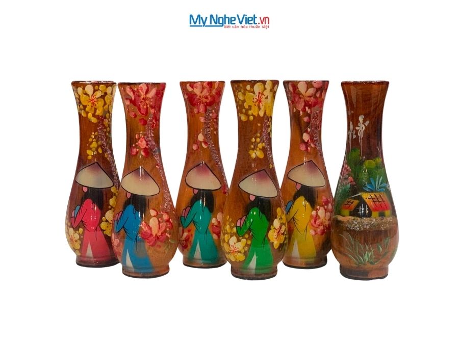 Lọ hoa, bình chai sơn mài nhiều mẫu H15 MNV-BCH04